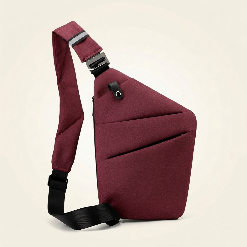 Hidepack Anti-Diebstahl Brusttasche – Weinrot